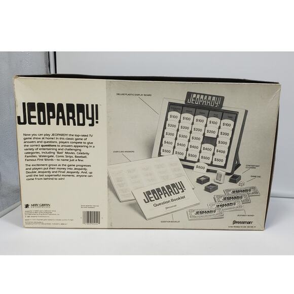 Jeopardy Board Game Pressman 1986, 2nd Edition, Vintage 100% COMPLETE - Picture 7 of 9